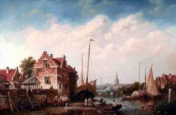unknow artist European city landscape, street landsacpe, construction, frontstore, building and architecture. 173 Germany oil painting art